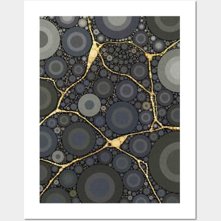 Grey Flannel Suit Kintsugi Abstract Posters and Art